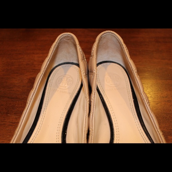 Tory Burch Claremont Quilted Leather Cap Toe Flats - Picture 4 of 6